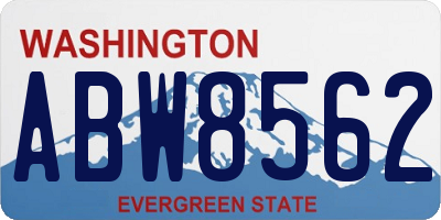 WA license plate ABW8562