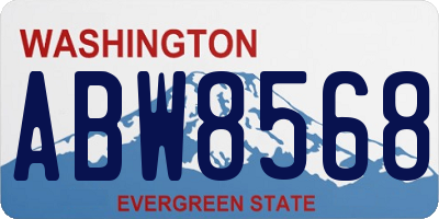 WA license plate ABW8568
