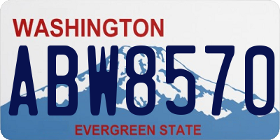 WA license plate ABW8570
