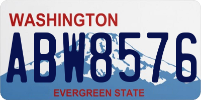WA license plate ABW8576