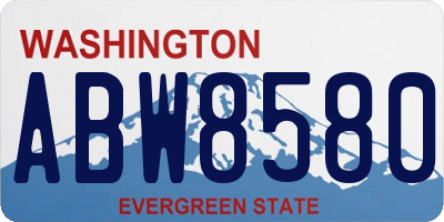 WA license plate ABW8580
