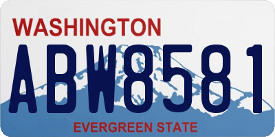WA license plate ABW8581