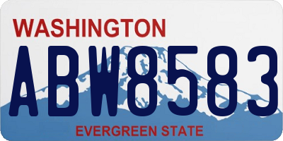 WA license plate ABW8583