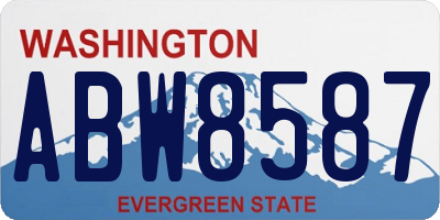 WA license plate ABW8587