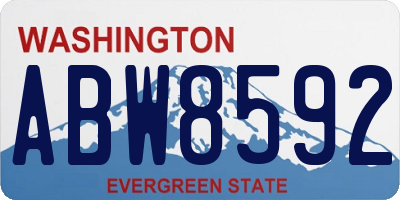 WA license plate ABW8592