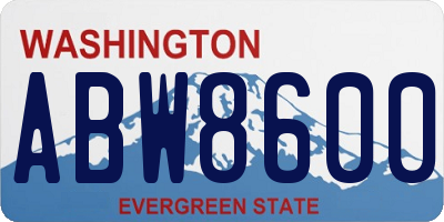 WA license plate ABW8600