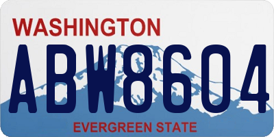 WA license plate ABW8604