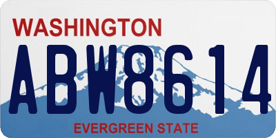 WA license plate ABW8614