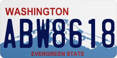 WA license plate ABW8618