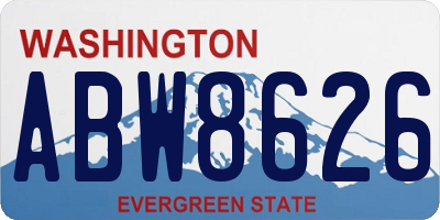WA license plate ABW8626