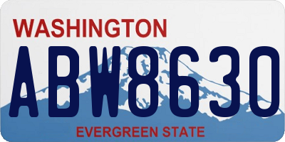 WA license plate ABW8630