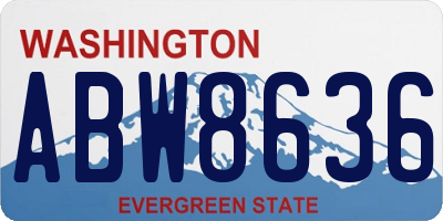 WA license plate ABW8636