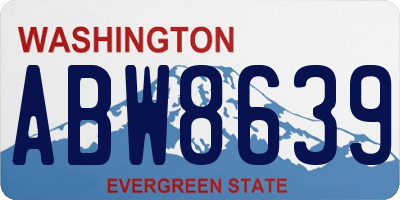 WA license plate ABW8639