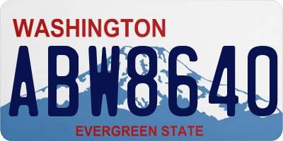 WA license plate ABW8640