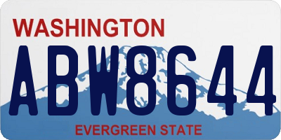 WA license plate ABW8644