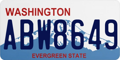 WA license plate ABW8649