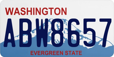 WA license plate ABW8657