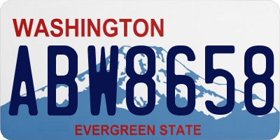 WA license plate ABW8658