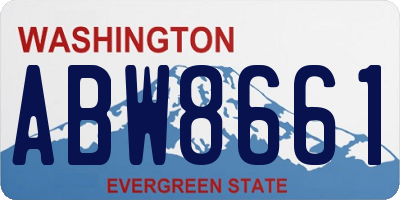 WA license plate ABW8661