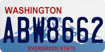 WA license plate ABW8662