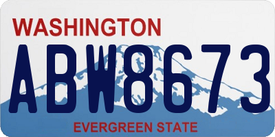 WA license plate ABW8673