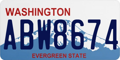WA license plate ABW8674