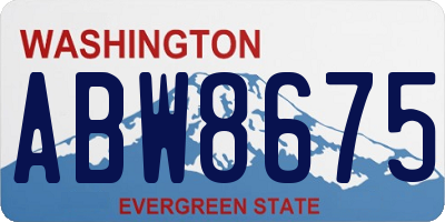 WA license plate ABW8675