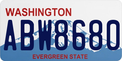 WA license plate ABW8680