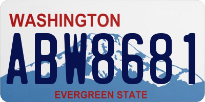 WA license plate ABW8681