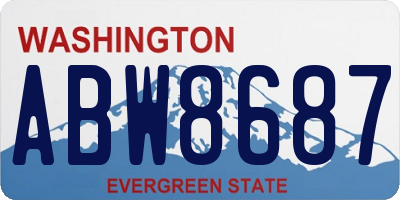 WA license plate ABW8687
