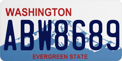 WA license plate ABW8689