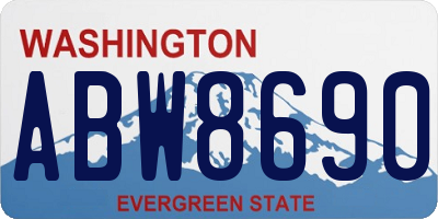 WA license plate ABW8690