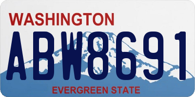 WA license plate ABW8691