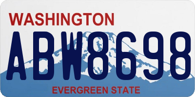 WA license plate ABW8698