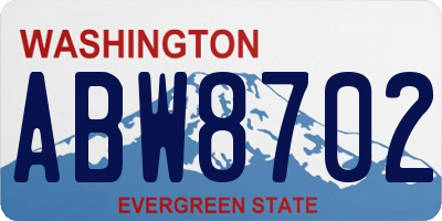 WA license plate ABW8702