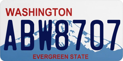 WA license plate ABW8707