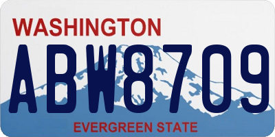 WA license plate ABW8709