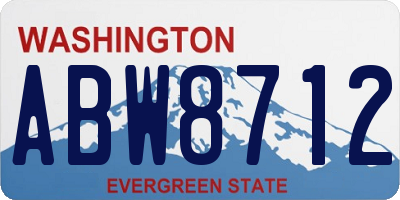 WA license plate ABW8712