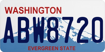 WA license plate ABW8720