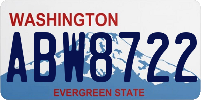 WA license plate ABW8722