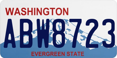 WA license plate ABW8723