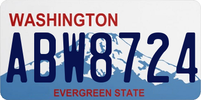 WA license plate ABW8724