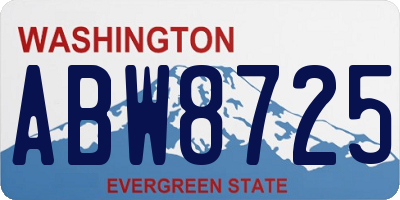 WA license plate ABW8725