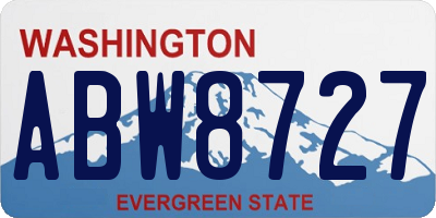 WA license plate ABW8727