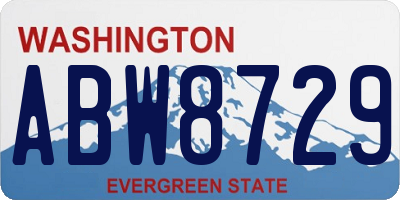 WA license plate ABW8729