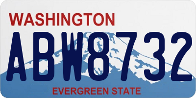 WA license plate ABW8732