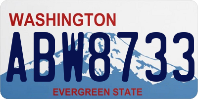 WA license plate ABW8733