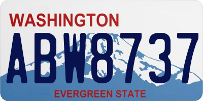 WA license plate ABW8737