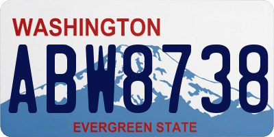 WA license plate ABW8738