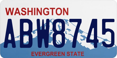 WA license plate ABW8745